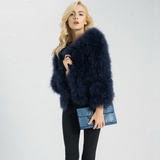 Real Ostrich Fur Jackets Natural