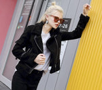 Jacket Suede Women Motorcycle Coats