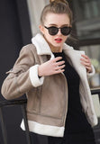 Jacket Suede Women Motorcycle Coats