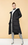 Jacket women Rabbit fur hooded long