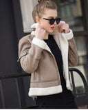 Jacket Suede Women Motorcycle Coats