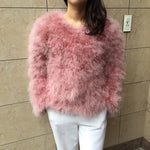 Real Ostrich Fur Jackets Natural