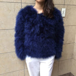 Real Ostrich Fur Jackets Natural