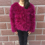 Real Ostrich Fur Jackets Natural