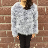 Real Ostrich Fur Jackets Natural